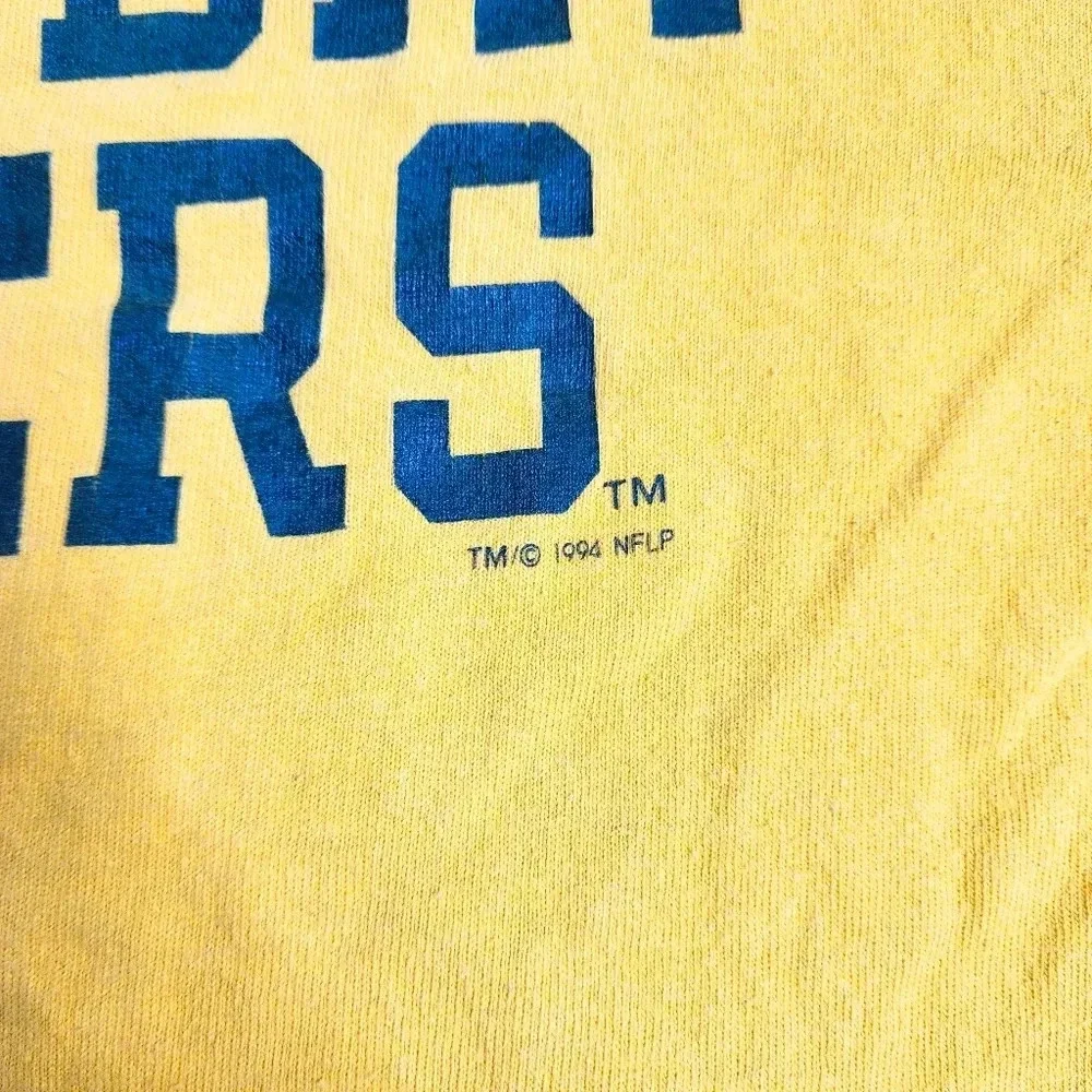 Vintage Champion Green Bay Packers Spell Out Shirt Size XXL 1994 USA Yel… - Picture 5 of 5